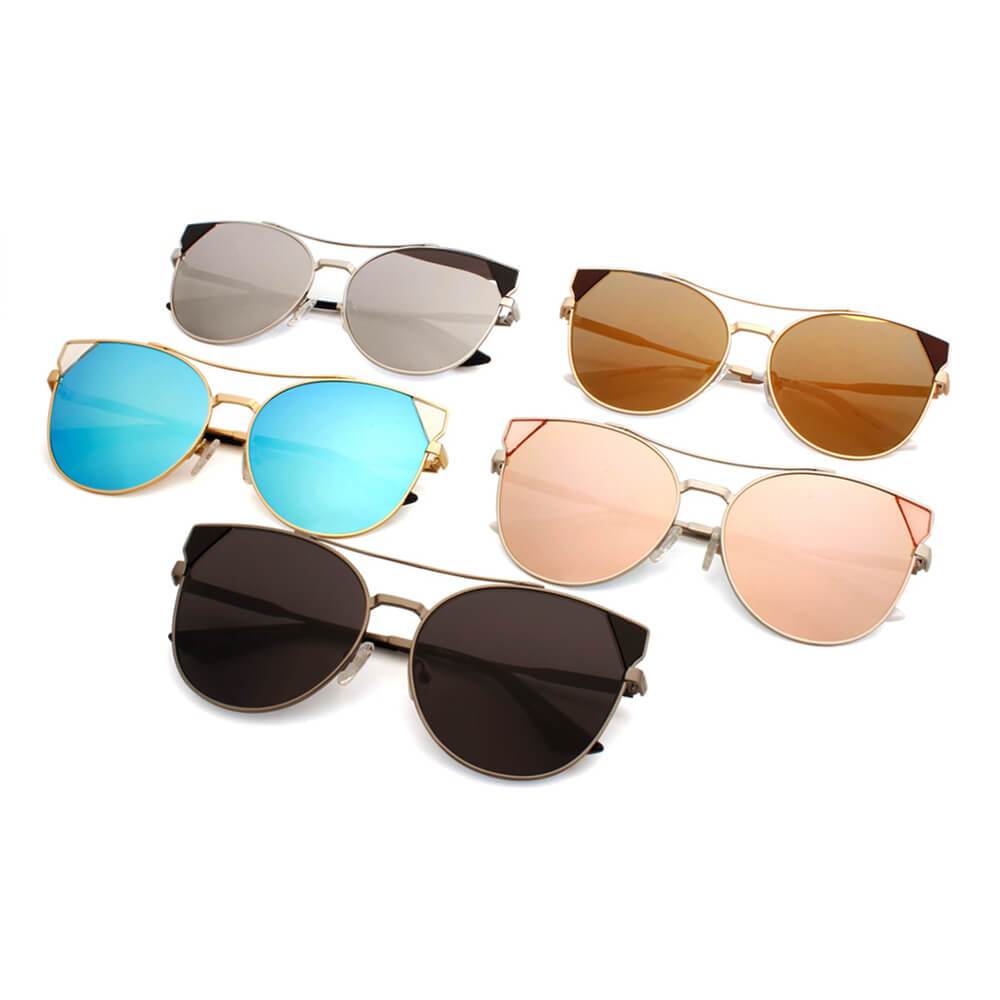 Aspen - Women's Elegant Metal Frame Mirrored Sunglasses by Cramilo Eyewear