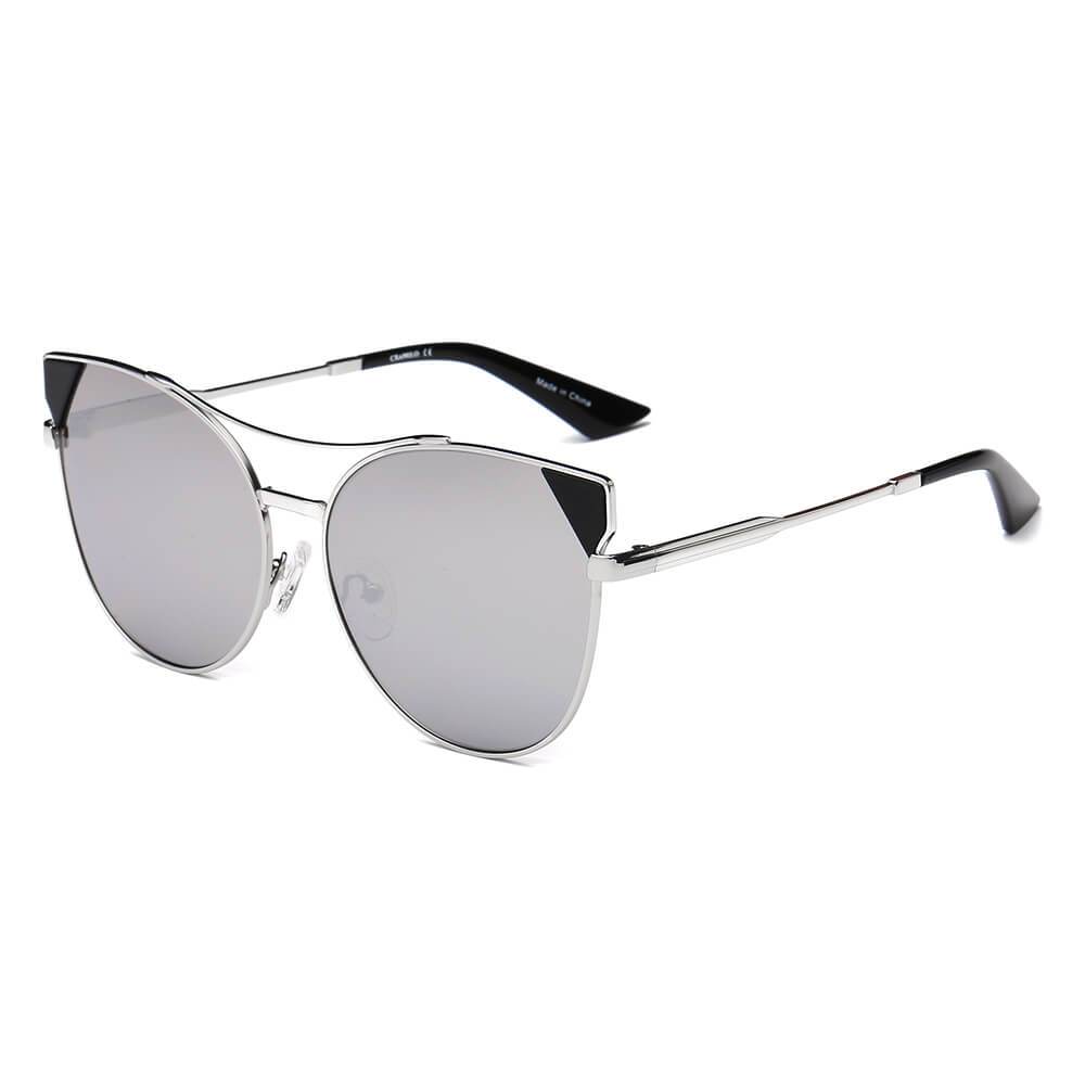 Aspen - Women's Elegant Metal Frame Mirrored Sunglasses by Cramilo Eyewear - Women - Accessories - Sunglasses - Benn~Burry
