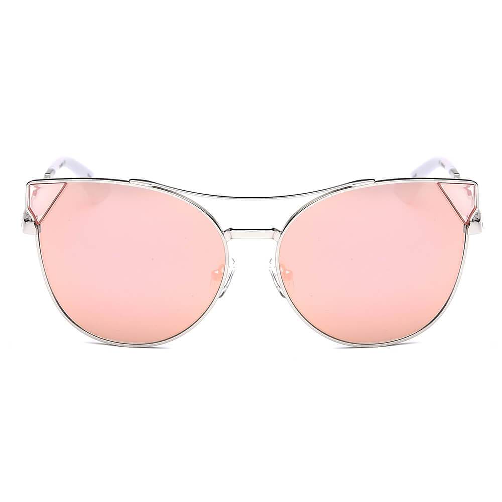 Aspen - Women's Elegant Metal Frame Mirrored Sunglasses by Cramilo Eyewear - Women - Accessories - Sunglasses - Benn~Burry