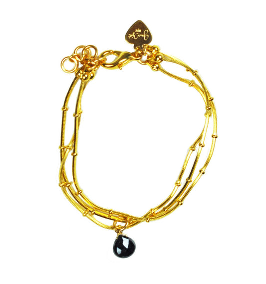 Black Spinel Drop Ball Chain Bracelet - Women - Accessories - Jewelry - Bracelets & Bangles - Benn~Burry