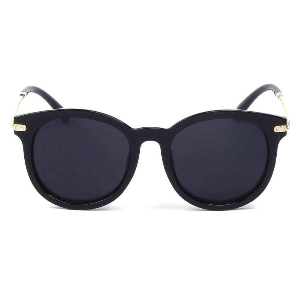 BRUSSELS | Women's Round Horn Rimmed Embossed Hinge Sunglasses by Cramilo Eyewear - Women's - Accessories - Sunglasses - Benn~Burry