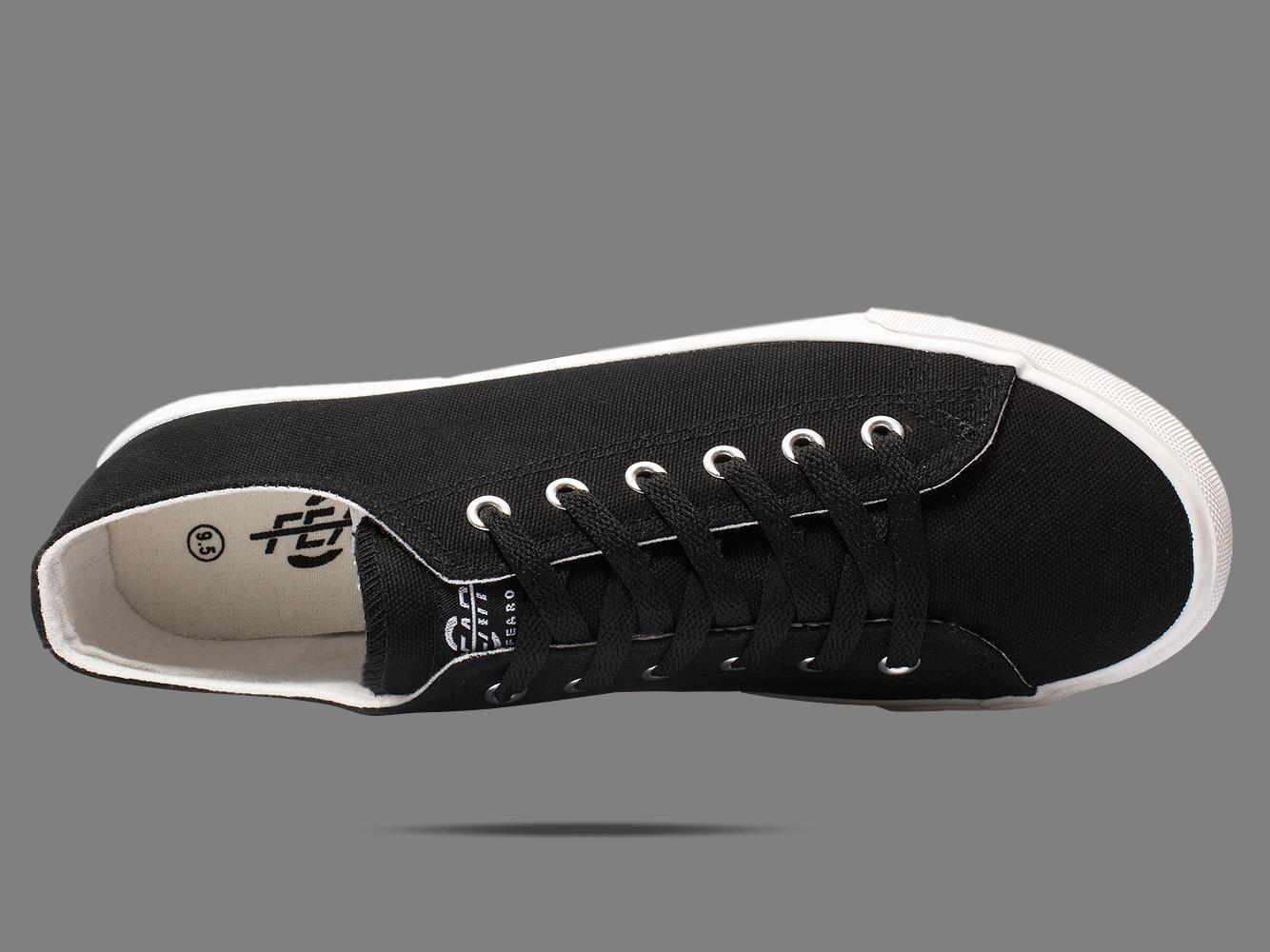 Fear0 NJ Unisex Simple Black/White Canvas Loafer Sneakers - Benn~Burry