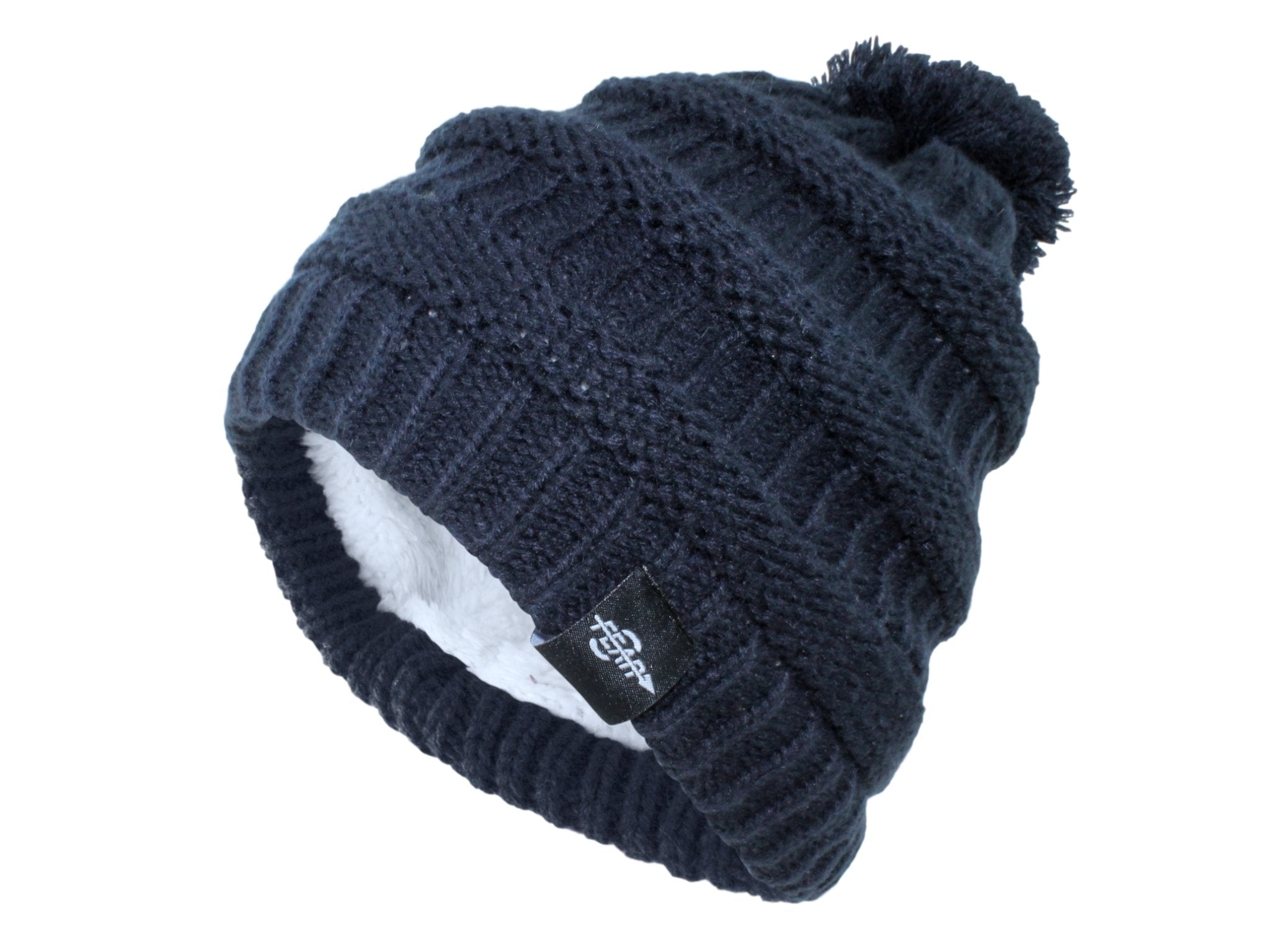 Fear0 Women's Plush Insulated Extreme Cold Knit Pom Beanie Hat - Benn Burry