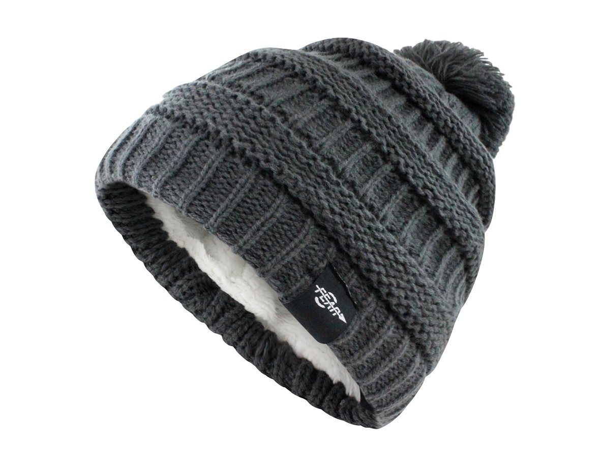 Fear0 NJ Women's Plush Insulated Extreme Cold Knit Pom Beanie Hat - Women - Accessories - Outerwear - Hats - Benn~Burry