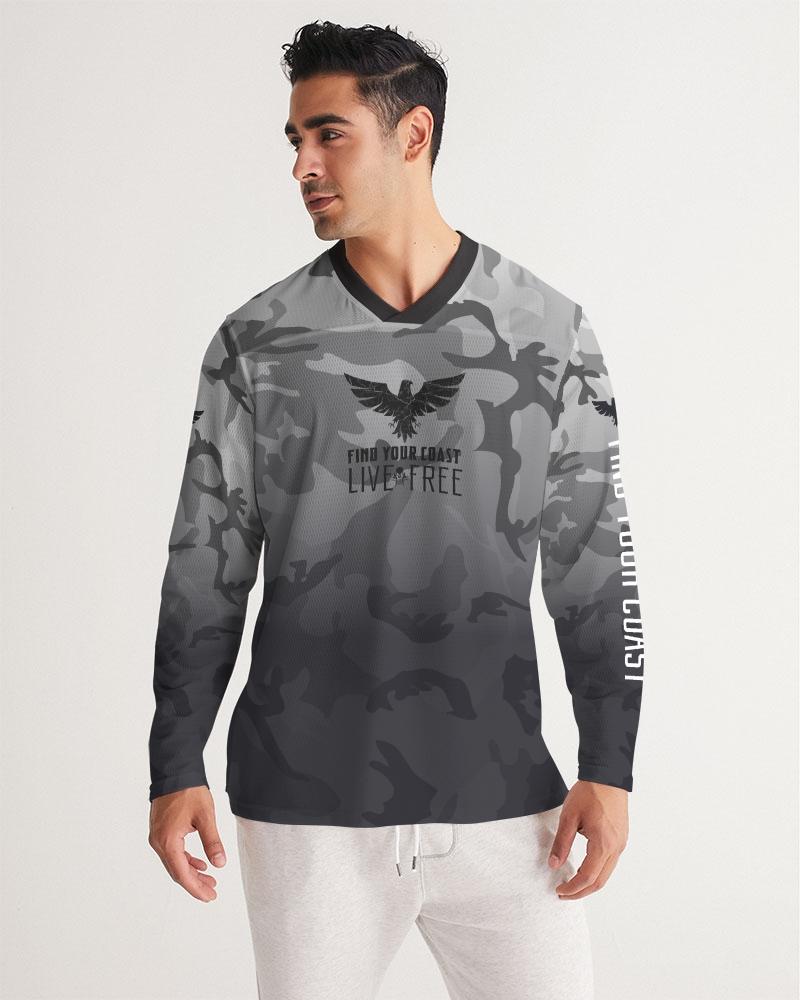 Find-Your-Coast Men's Camo Live Free Long Sleeve Fishing Jersey