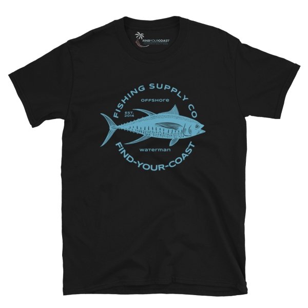 Find-Your-Coast Men's Fishing Supply Co. Black Short-Sleeve Tee - Benn Burry
