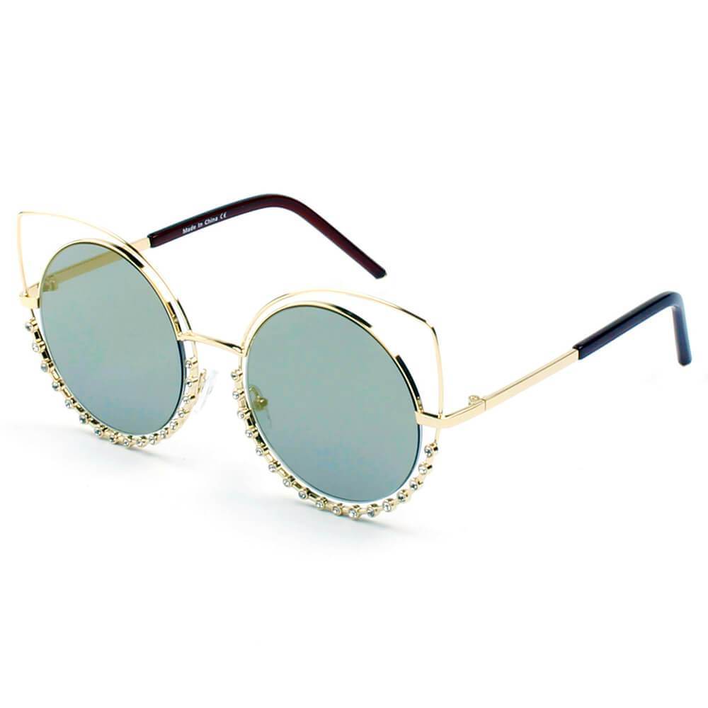Holland - Women's Unique Cut-Out Design Pearl-Studded Sunglasses by Cramilo Eyewear - Women - Accessories - Sunglasses - Benn~Burry