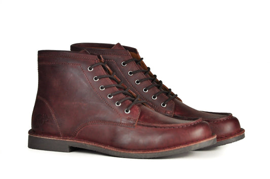 Hound & Hammer "The Cooper" Oxblood Leather Work Boots for Men - Men - Footwear - Boots - Ankle Boots - Benn~Burry