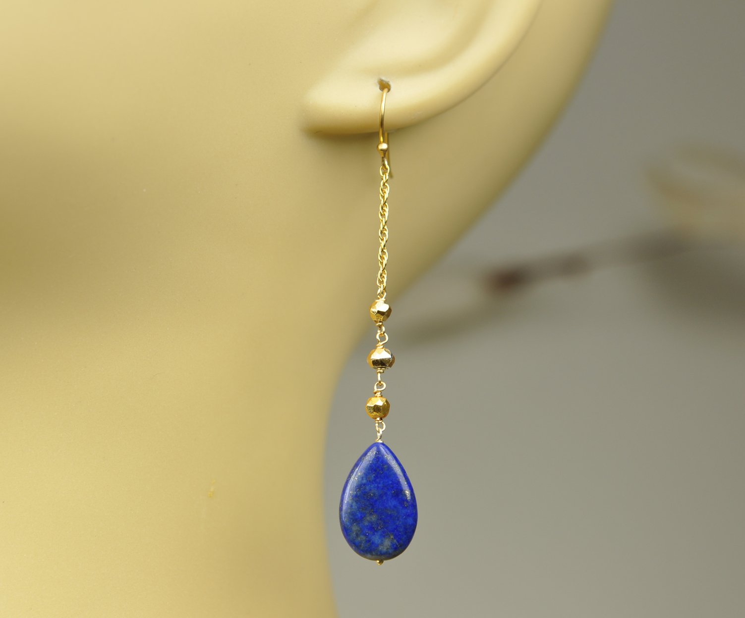 Lapis Lazuli Linear Drop Earrings - Women - Accessories - Jewelry - Earrings - Benn~Burry