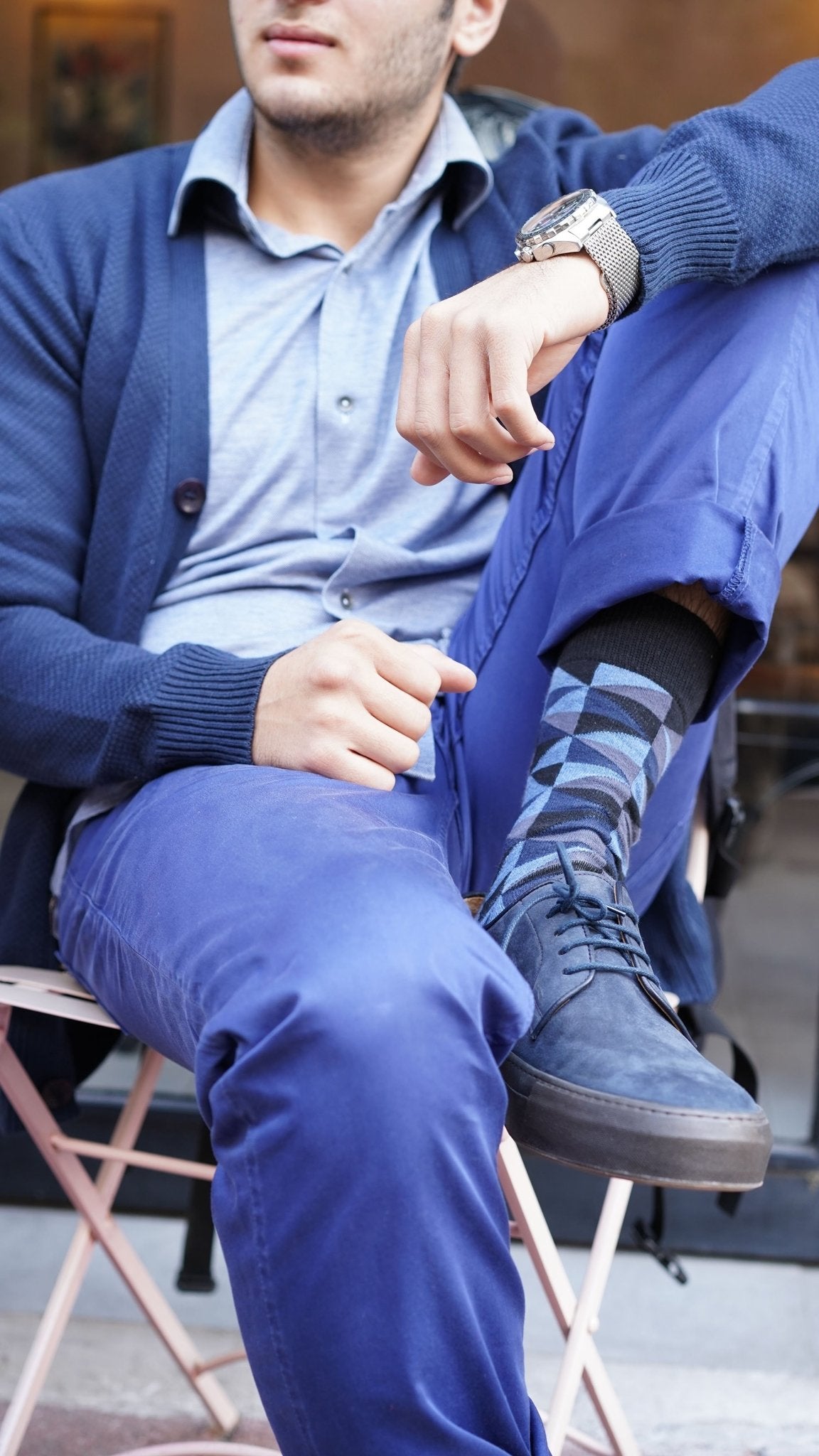 Men's Azure Triangle Socks - Men - Footwear - Socks - Benn~Burry