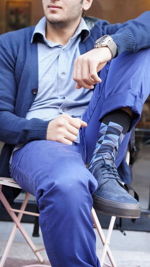 Men's Azure Triangle Socks