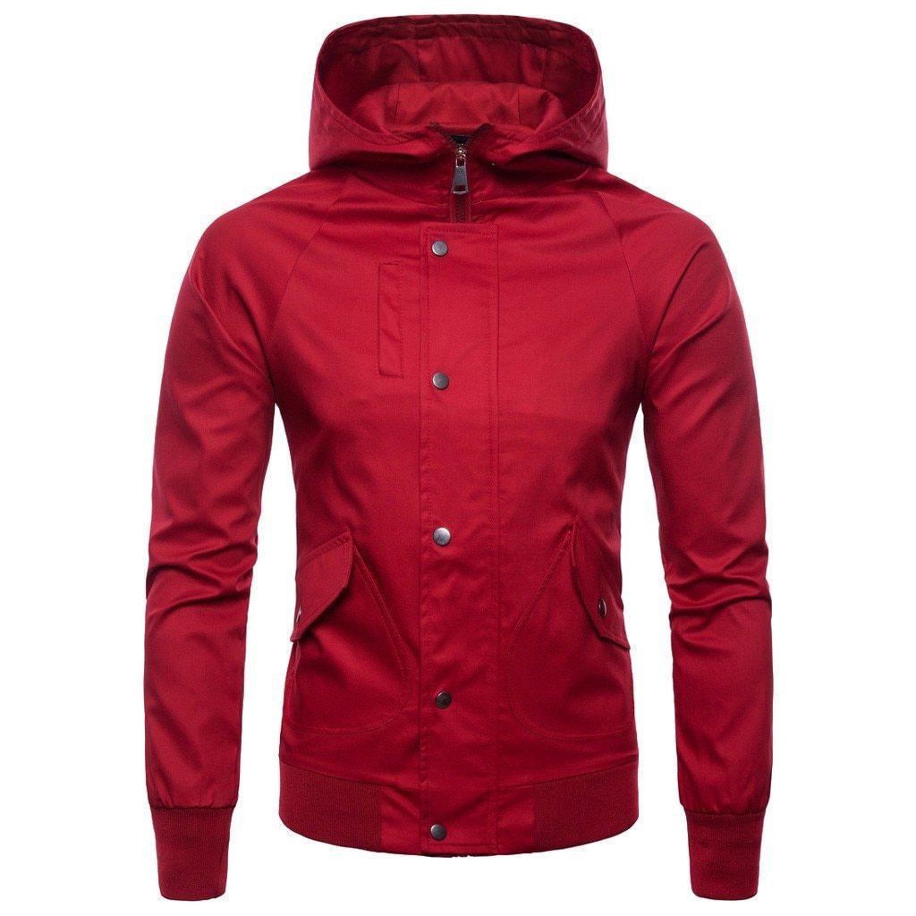 Men's Casual Zipper Windbreaker Jacket with Hood - Men - Apparel - Outerwear - Jackets - clearance - Benn~Burry