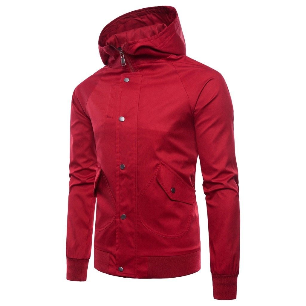 Men's Casual Zipper Windbreaker Jacket with Hood - Men - Apparel - Outerwear - Jackets - clearance - Benn~Burry