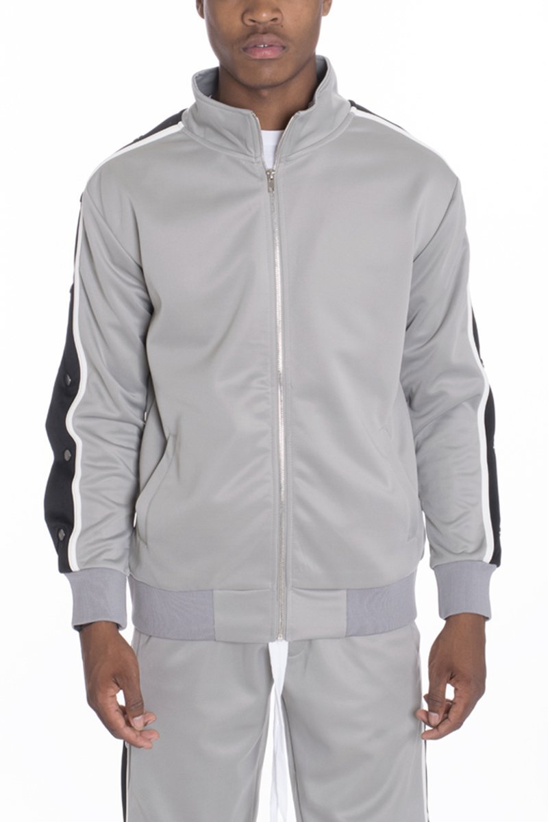 Men's Sporty Snap Button Windbreaker Warmup Track Jacket - Men - Apparel - Activewear - Track Jackets - Benn~Burry