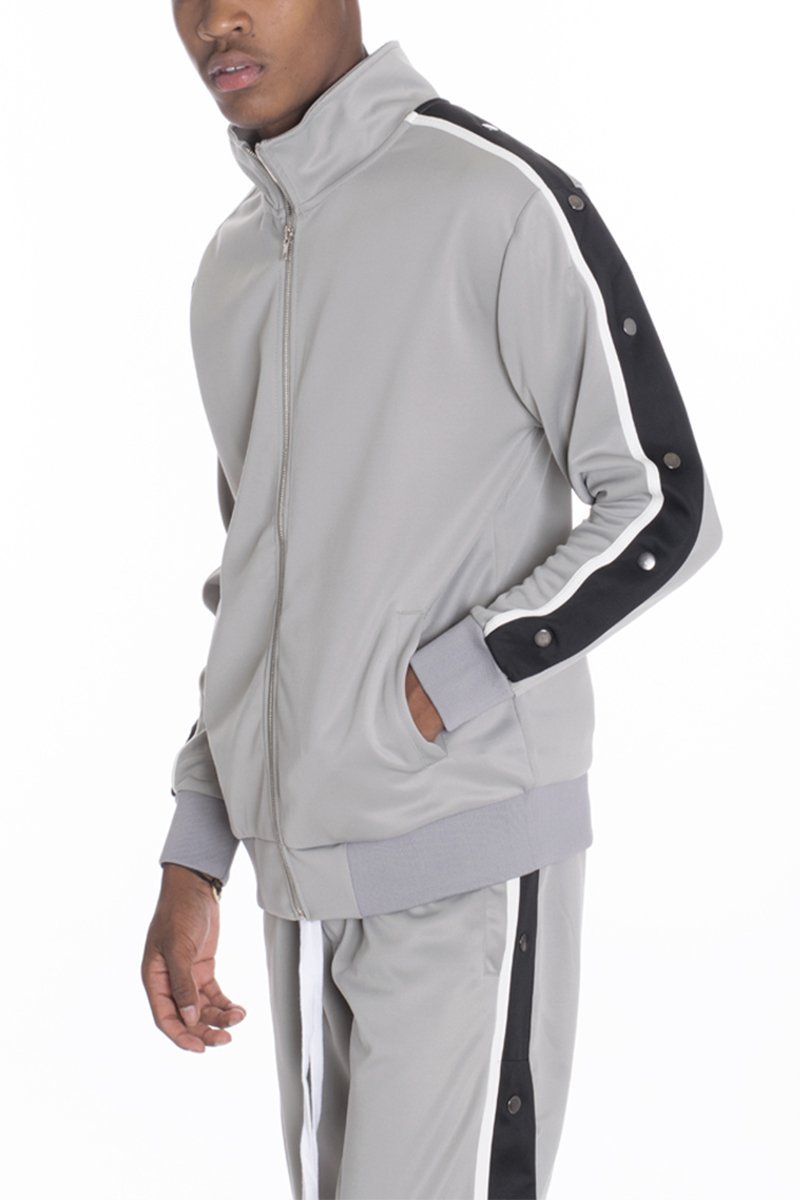 Men's Sporty Snap Button Windbreaker Warmup Track Jacket - Men - Apparel - Activewear - Track Jackets - Benn~Burry