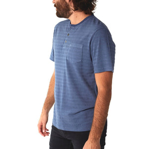 PX Clothing Men's Axel Striped Short Sleeve Henley Shirt