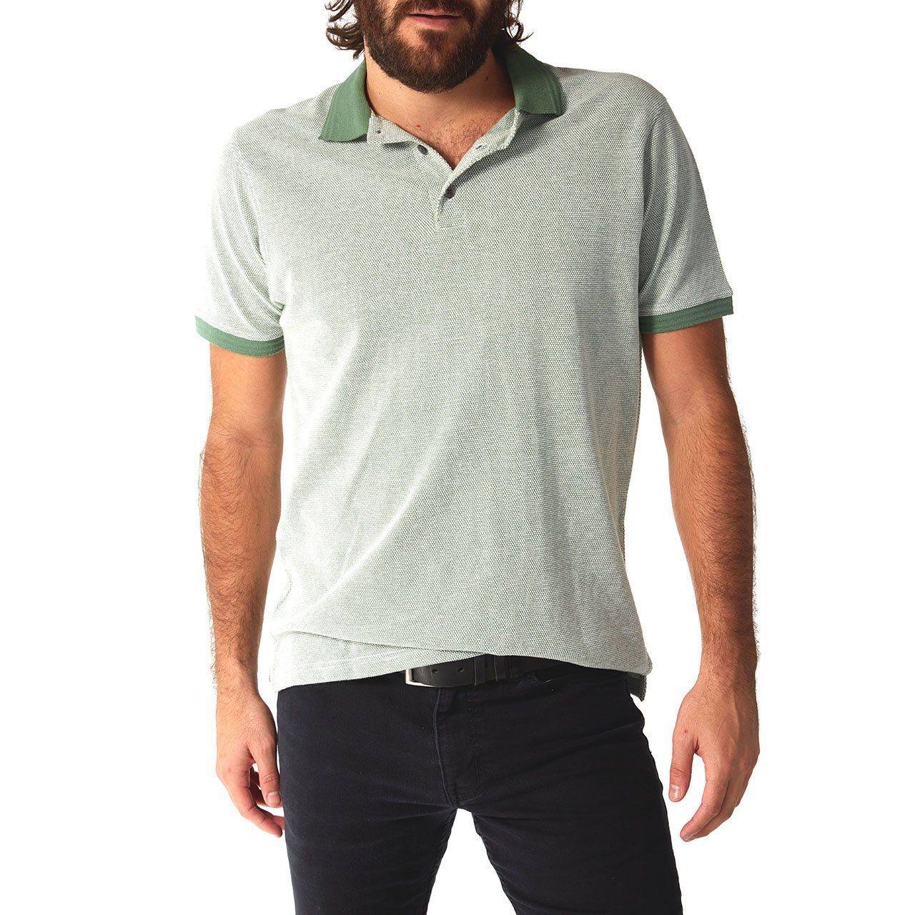 PX Clothing Men's Cole Pique Polo in Green - Men - Apparel - Shirts - Polo - Benn~Burry
