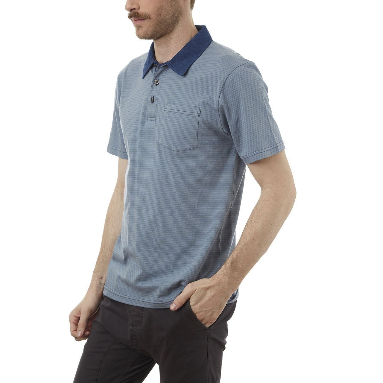 PX Clothing Men's Davis Short-Sleeve Polo Shirt in Blue - Men - Apparel - Shirts - Polo - Benn~Burry