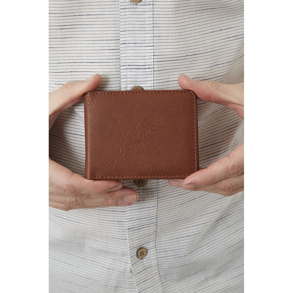 PX Clothing Men's Evan Vegan Leather Bi-Fold Wallet