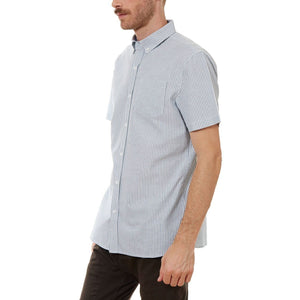 PX Clothing Men's Larry Green Vertical Striped Shirt