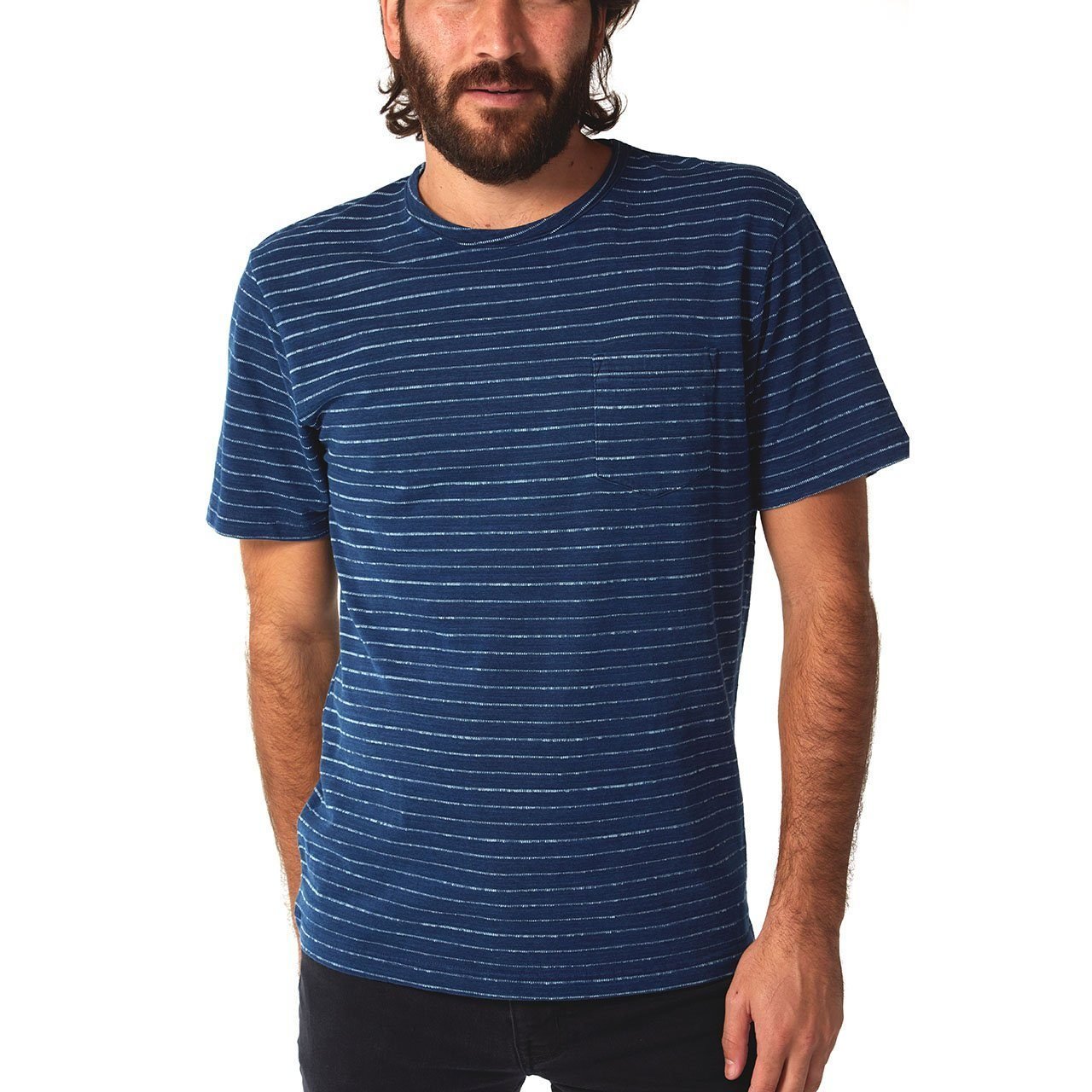 PX Clothing Men's Lucas Indigo Jacquard Tee - Men - Apparel - Shirts - T-Shirts - Benn~Burry