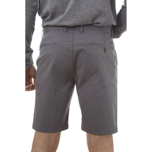 PX Clothing Men's Grey Adan Dyed Five Pocket Twill Shorts