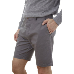 PX Clothing Men's Grey Adan Dyed Five Pocket Twill Shorts