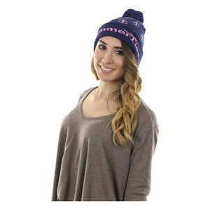 Women's Anchor Pink on Navy Winter Hat - Benn~Burry