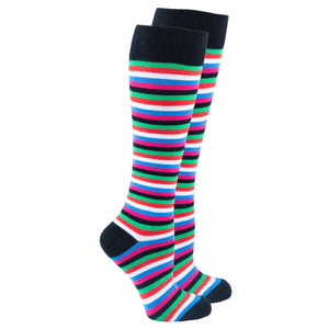 Women's Blackish Stripe Knee High Socks