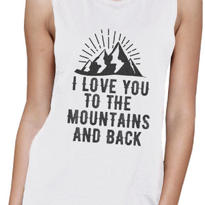 Women's Mountains and Back White Tank Top by TSF Design
