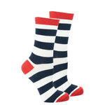 Women's Navy-White Stripes Socks