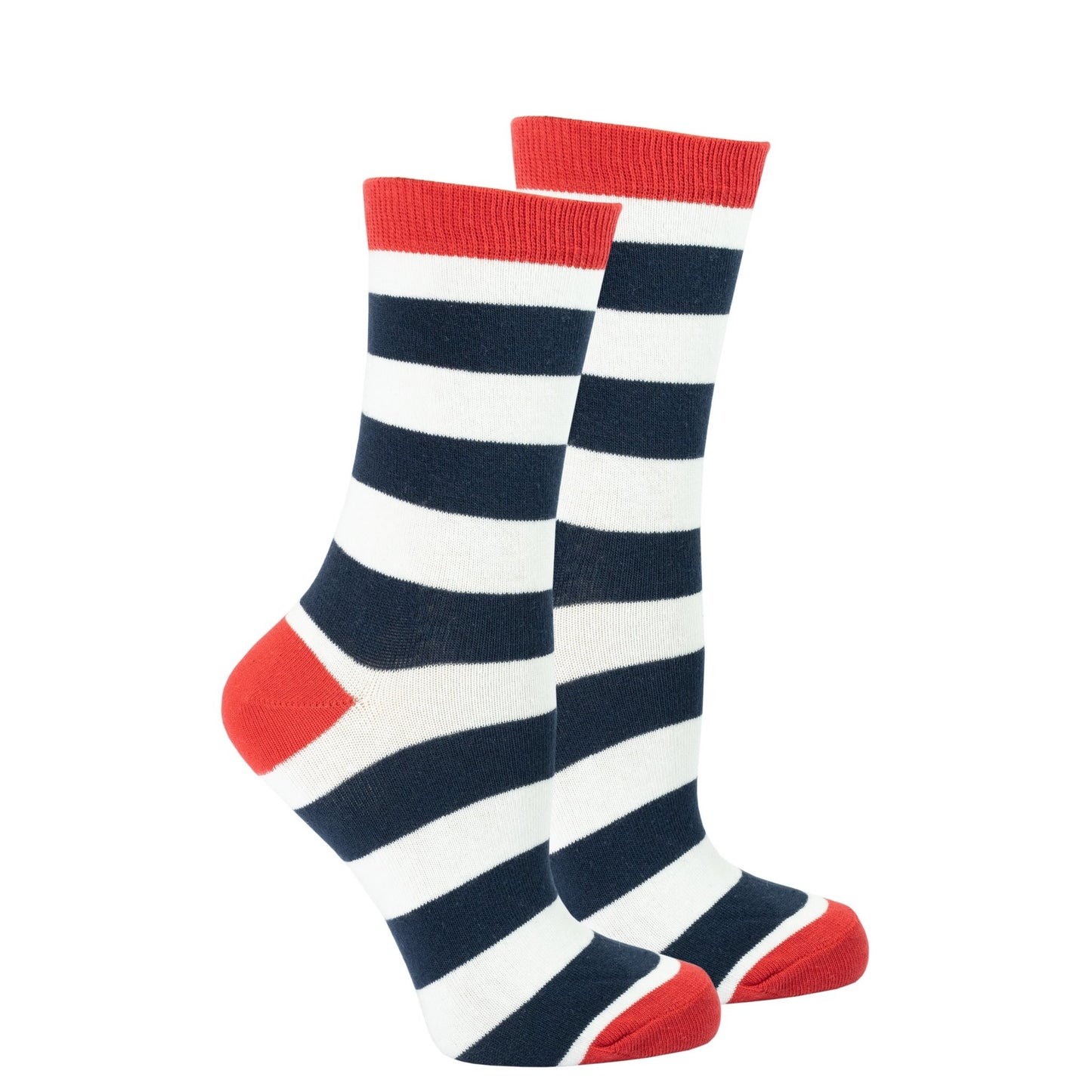 Women's Navy-White Stripes Socks - Women - Footwear - Socks - Benn~Burry