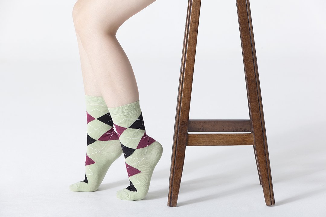 Women's Pistachio Argyle Socks - Women - Footwear - Socks - Benn~Burry
