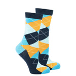 Women's Vibrant Sky Argyle Socks - Benn~Burry